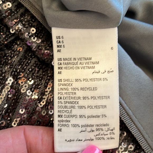 NWOT Silver Sequin Long Skirt - Picture 9 of 9